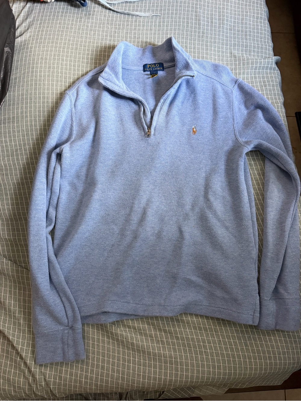 Polo by Ralph Lauren Light Blue Quarter-Zip Pullover Sweater